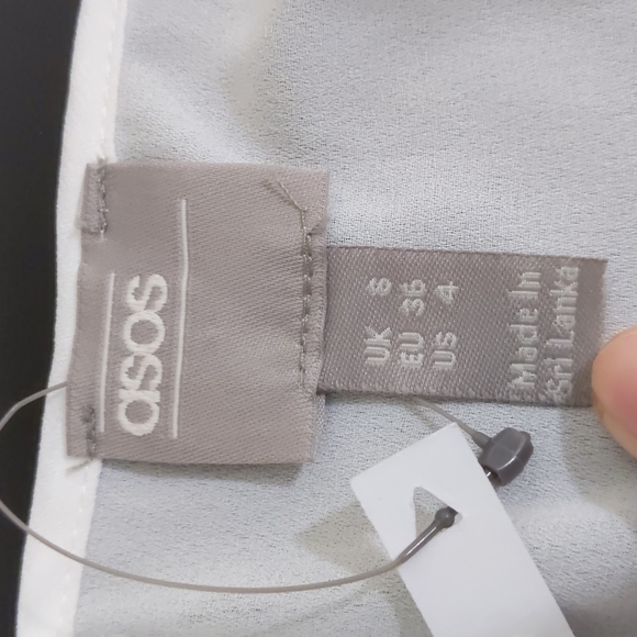 NWT ASOS White Cami Blouse | Front Tie Long Line Tank Top - Picture 10 of 14